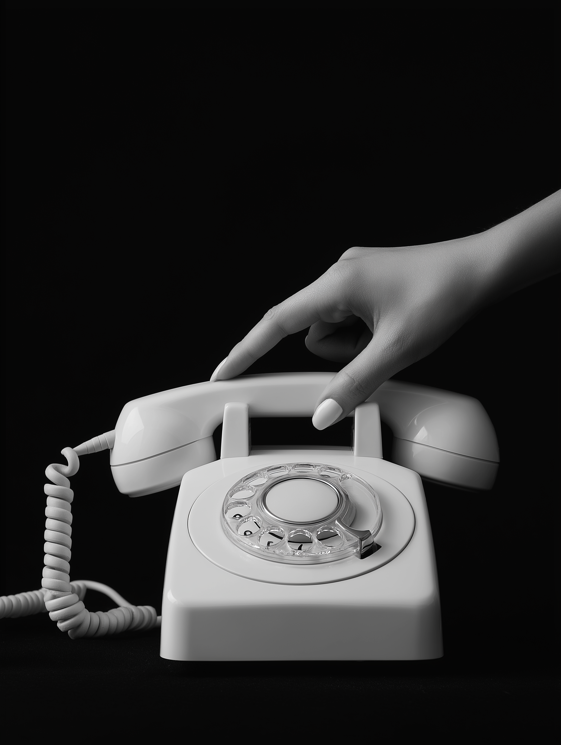 brucekai_A_female_hand_picking_up_the_mic_of_a_white_retro_tele_db9ac613-232c-4202-9362-8b7f7c4f77a9 2