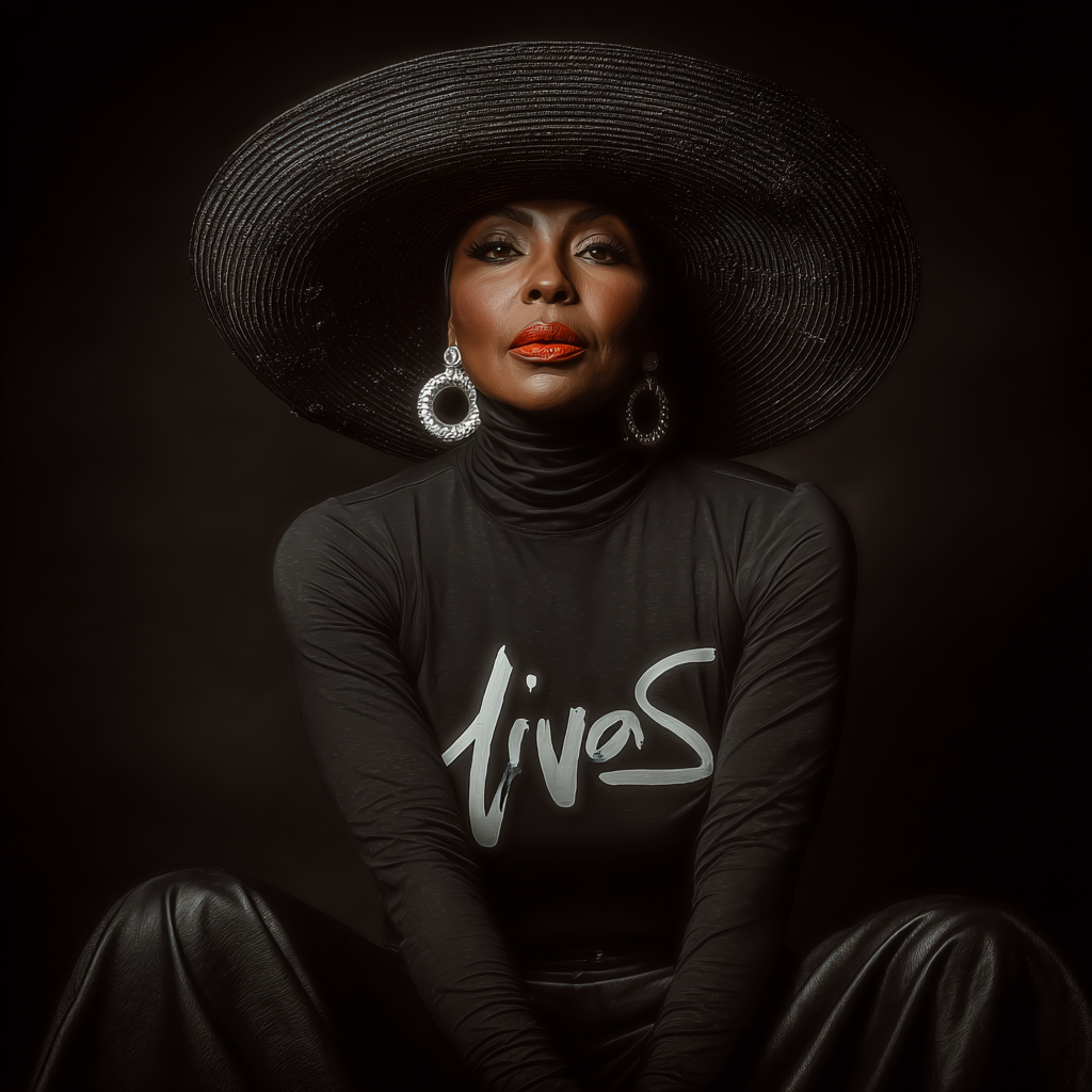 u9539913392_a_black_women_mid_40s_wearing_a_huge_circle_brim__7c4e319e-1b47-4f7e-8512-6b655e4c1f9c_0